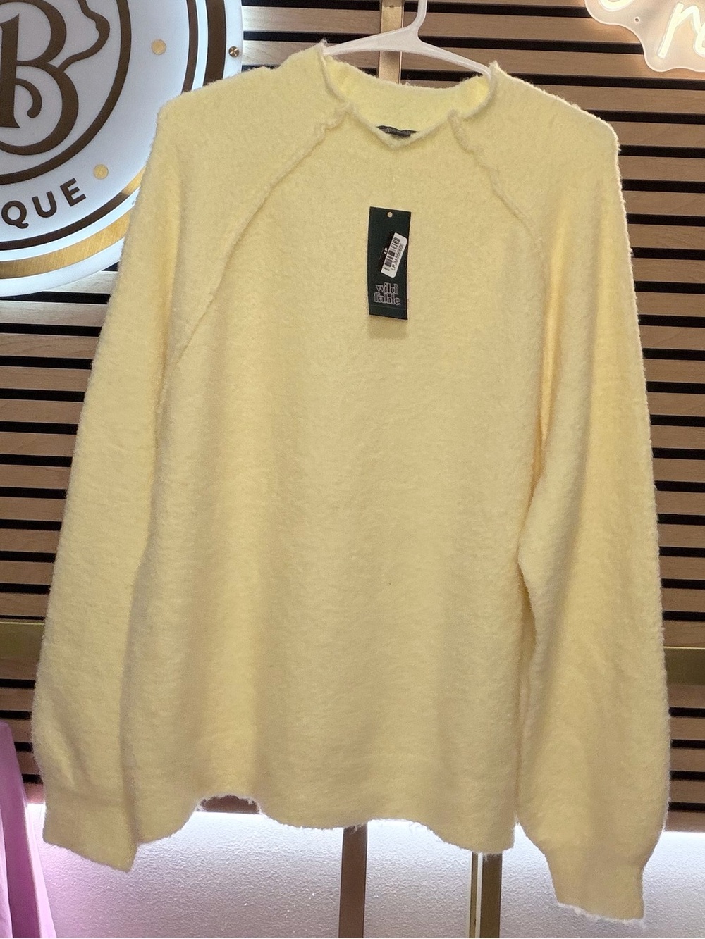 Wild Fable Soft Pale Yellow Turtleneck-Style Sweater